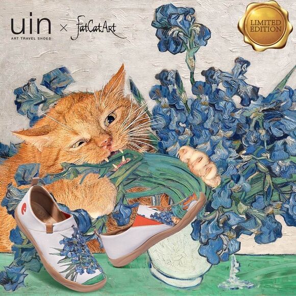 UIN Women's sneaker Slip On Casual Comfort Loafers (love Irises' Smell)133 - Picture 3 of 12